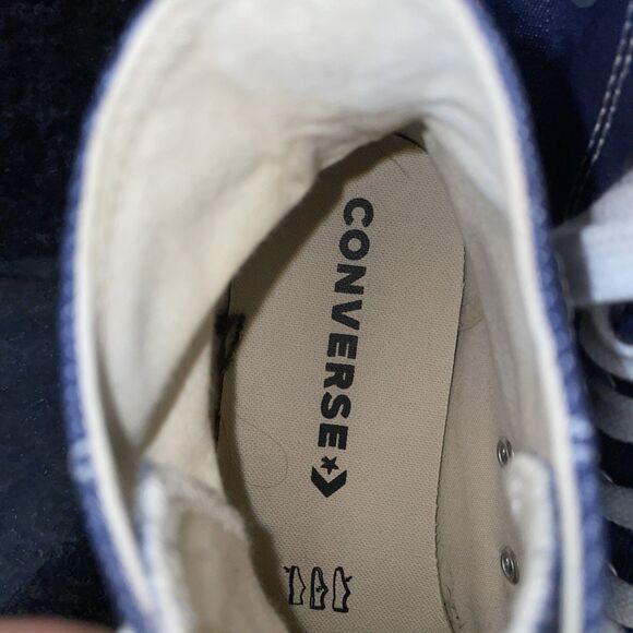 Converse Chuck Taylor Sz 6 Men / 8 Women Blue Denim Heart Love All Stars Hi Top - Picture 7 of 12